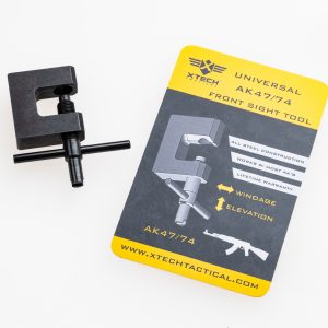 XTech Tactical Steel AK Sight Tool on side with insert card