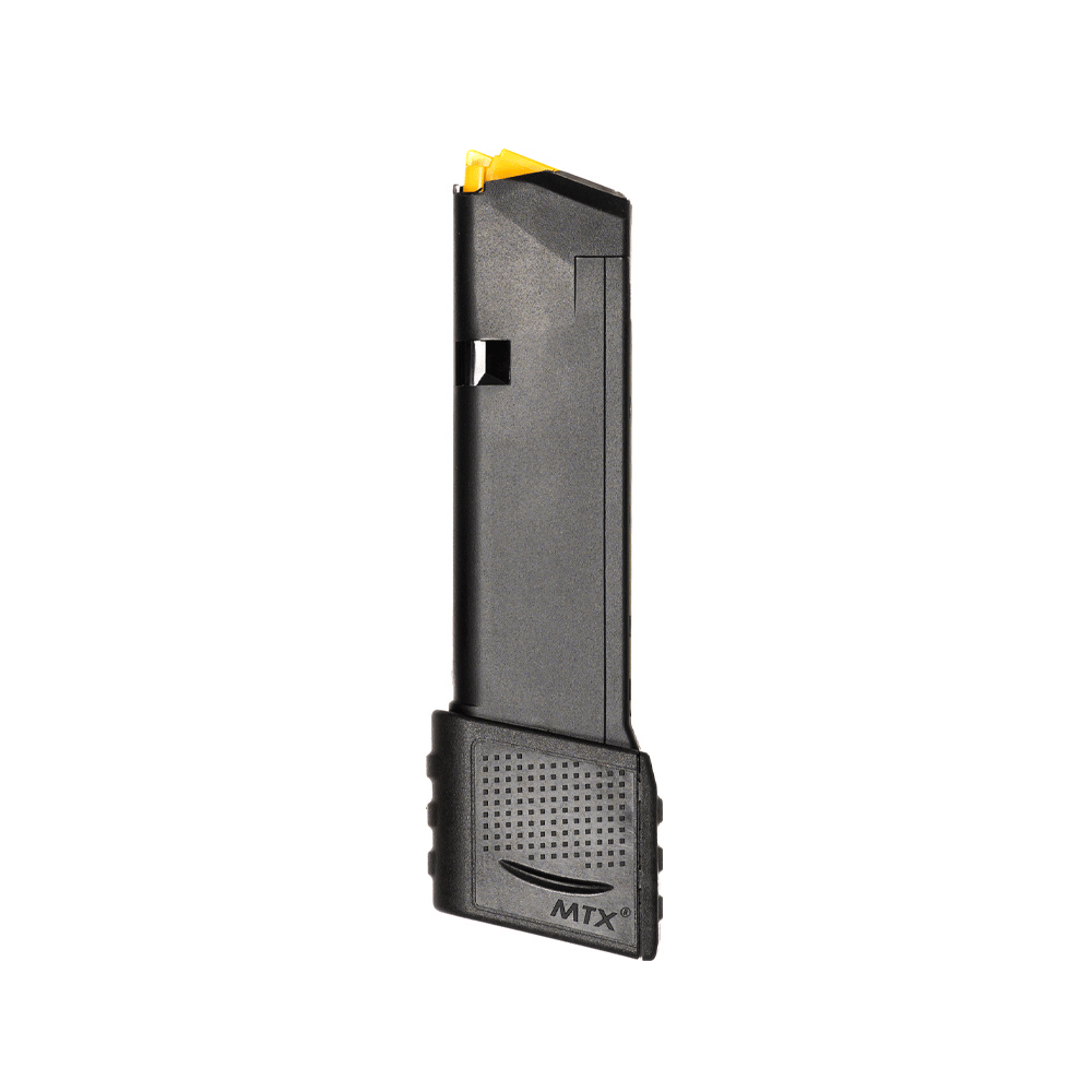 Glock 19 extended magazine right facing left in black