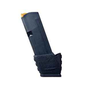 Extended Glock 26 magazine upright facing left