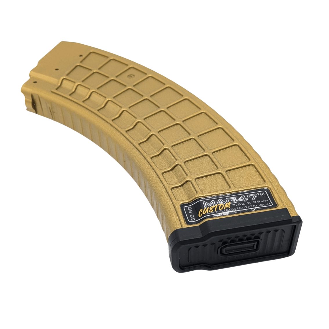 Gold AK47 mag shown facing left and angled