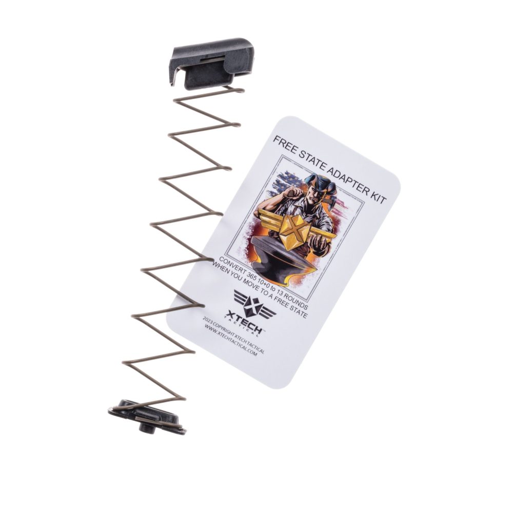 MTX 365 Free state adaptor kit follower, spring, spring button and insert card shown flat