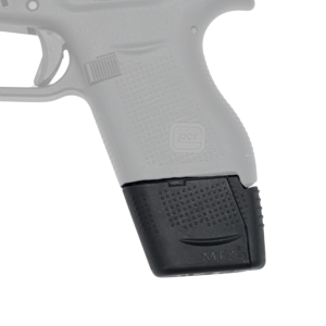 Glock 43 magazine extender shown in pistol