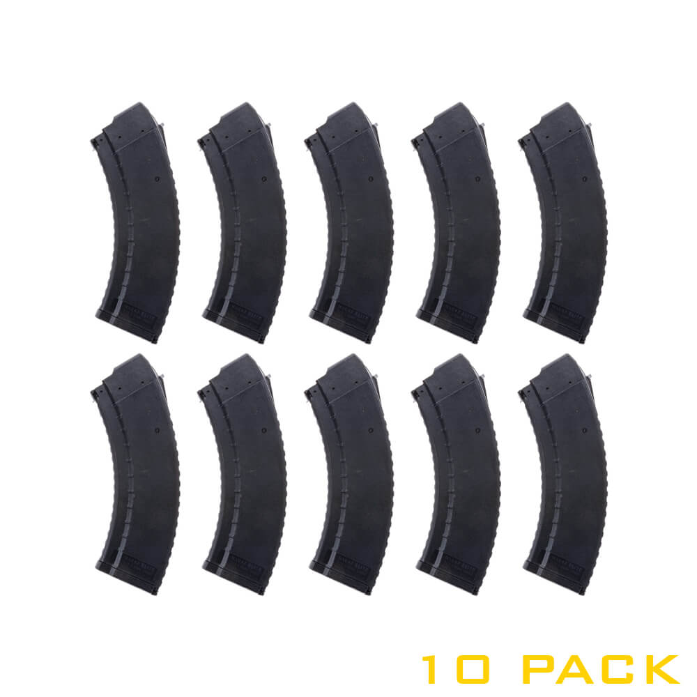 Ten ak47 slab side magazines in black